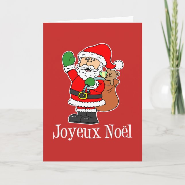 Cartes Pour Fêtes Annuelles Joyeux Noel French Joyeux Noël Père Noël (Devant)