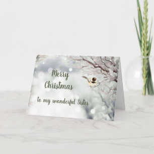 Cartes Pour Fêtes Annuelles Joyeux Noël Frost Oiseau Soeur