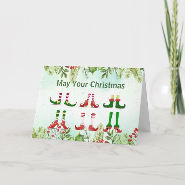 Cartes Pour Fêtes Annuelles Joyeux Noël Fun Nouveautés Chaussures Humour (Devant)