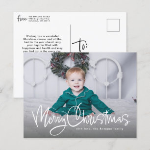 Cartes Pour Fêtes Annuelles Joyeux Noël fun script simple une photo