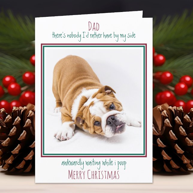 Cartes Pour Fêtes Annuelles Joyeux Noël Funny Animal Photo Chien Papa (Créateur téléchargé)