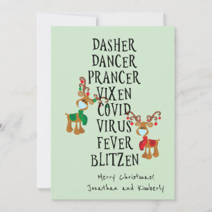 Cartes Pour Fêtes Annuelles Joyeux Noël Funny Reindeer Names 2021
