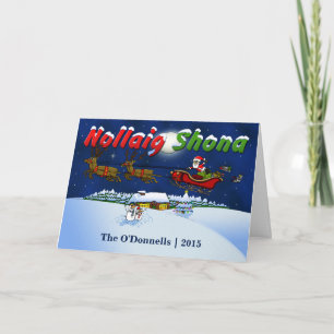 Cartes Pour Fêtes Annuelles Joyeux Noël gaélique irlandais fait sur commande