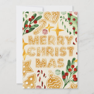 Cartes Pour Fêtes Annuelles Joyeux Noël Gingerbread Cookies Lettres