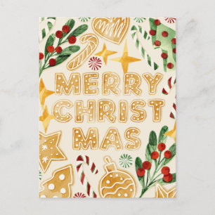 Cartes Pour Fêtes Annuelles Joyeux Noël Gingerbread Cookies Lettres