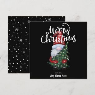 Cartes Pour Fêtes Annuelles Joyeux Noël Gnome Avec Parties scintillant Arbre d