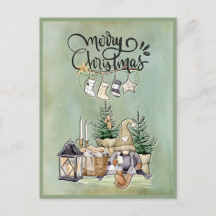 Cartes Pour Fêtes Annuelles Joyeux Noël Gnome Rustic Cosy Salutation