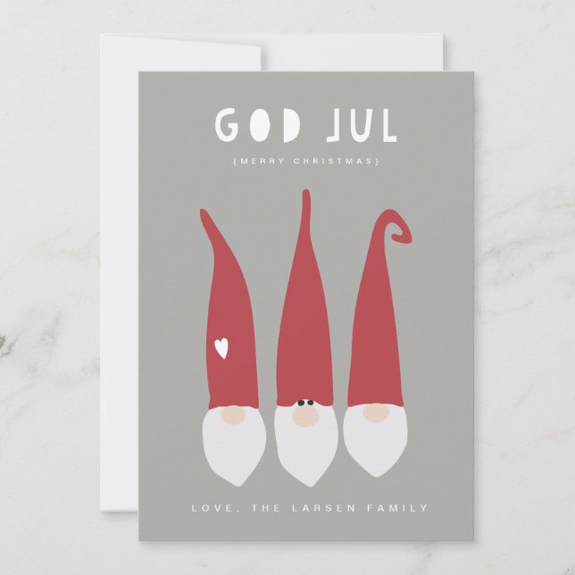 Cartes Pour Fêtes Annuelles Joyeux Noël Gnomes (Devant)