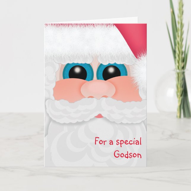 Cartes Pour Fêtes Annuelles Joyeux Noël Godson Fun Père Noël Card (Devant)