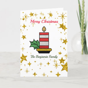 Cartes Pour Fêtes Annuelles Joyeux Noël Gold Parties scintillant Fête sur mesu