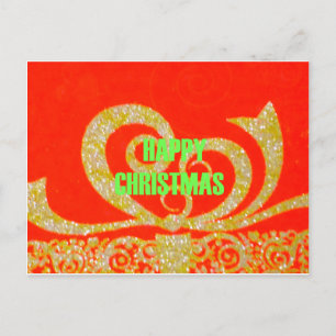 Cartes Pour Fêtes Annuelles Joyeux Noël Golden Red Snowflex.jpg