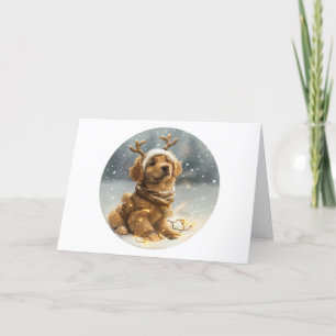 Cartes Pour Fêtes Annuelles Joyeux Noël Golden Retriever Puppy