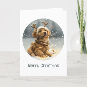Cartes Pour Fêtes Annuelles Joyeux Noël Golden Retriever Puppy