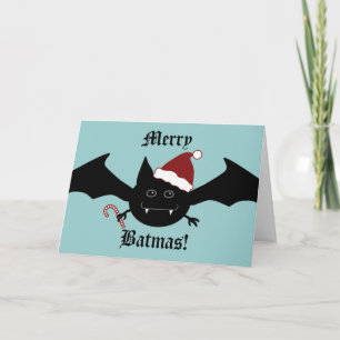 Cartes Pour Fêtes Annuelles Joyeux Noël gothique idiot de chauve-souris de