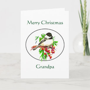 Cartes Pour Fêtes Annuelles Joyeux Noël Grand-père Bécasseau Nature