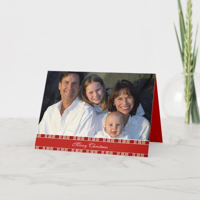 Cartes Pour Fêtes Annuelles Joyeux Noël Grandes photos de famille (Devant)