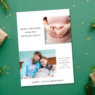 Cartes Pour Fêtes Annuelles Joyeux Noël grandit dans l'attente d'une photo de 