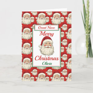 Cartes Pour Fêtes Annuelles Joyeux Noël Great Niece Père Noël