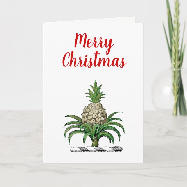 Cartes Pour Fêtes Annuelles Joyeux Noël Heraldique ananas Crest (Devant)