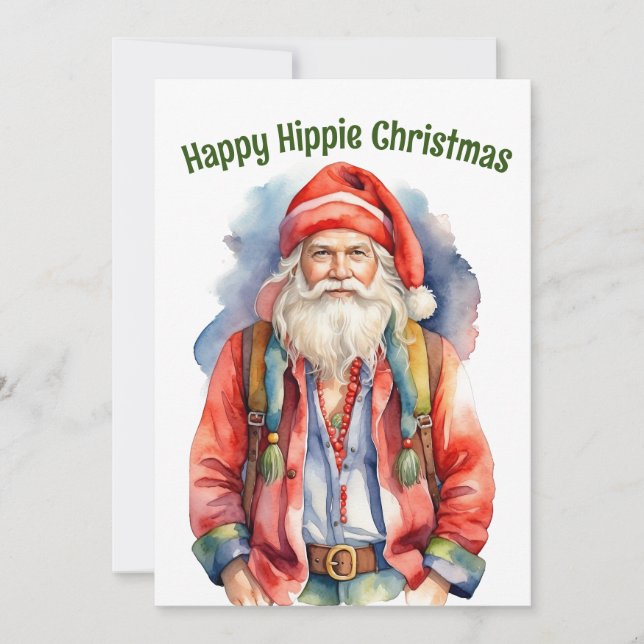 Cartes Pour Fêtes Annuelles Joyeux Noël hippie (Devant)