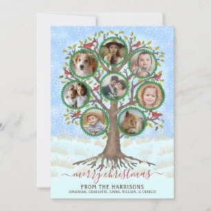 Cartes Pour Fêtes Annuelles Joyeux Noël hiver arbre généalogique 8 photo Colla