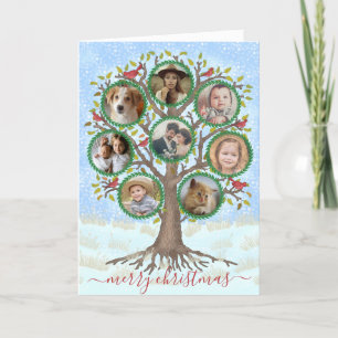 Cartes Pour Fêtes Annuelles Joyeux Noël hiver arbre généalogique 8 photo Colla