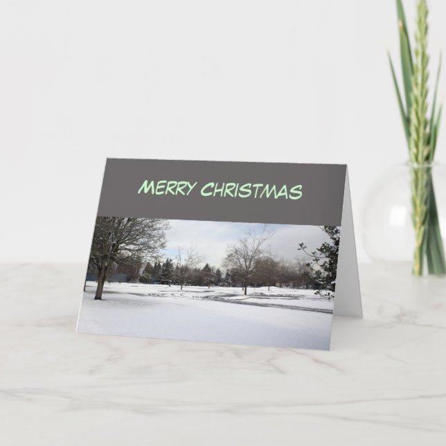 Cartes Pour Fêtes Annuelles Joyeux Noël hiver enneigé (Devant)