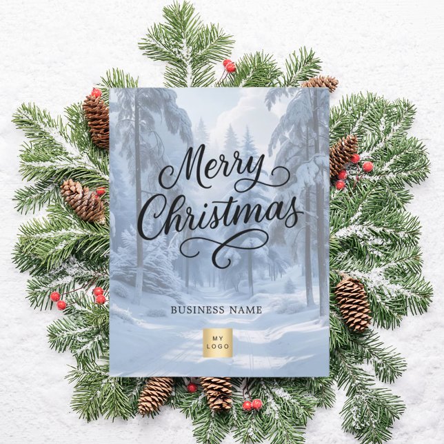 Cartes Pour Fêtes Annuelles Joyeux Noël hiver merveilleux logo d'entreprise (Créateur téléchargé)
