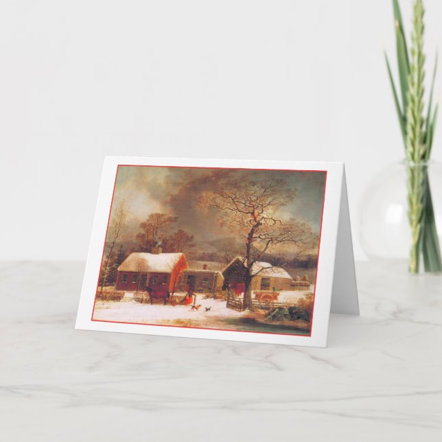 Cartes Pour Fêtes Annuelles Joyeux Noël hiver Scène par Durrie (Devant)
