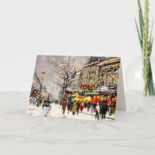 Cartes Pour Fêtes Annuelles Joyeux Noël. Hiver Scène parisienne