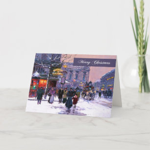 Cartes Pour Fêtes Annuelles Joyeux Noël. Hiver Scène parisienne
