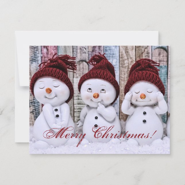 Cartes Pour Fêtes Annuelles Joyeux Noël hiver snowman (Devant)