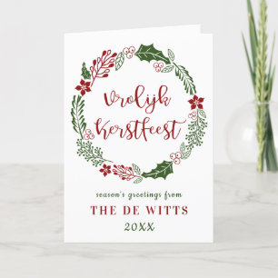 Cartes Pour Fêtes Annuelles Joyeux Noël hollandais, Vrolijk Kerstfeest, Custom