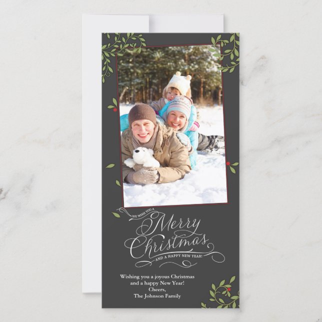 Cartes Pour Fêtes Annuelles Joyeux Noël Holly (Devant)
