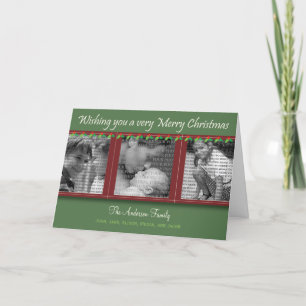 Cartes Pour Fêtes Annuelles Joyeux Noël Holly et Ivy Tri-Carte photo