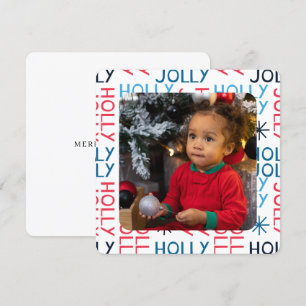 Cartes Pour Fêtes Annuelles Joyeux Noël Holly Jolly Personnalisé