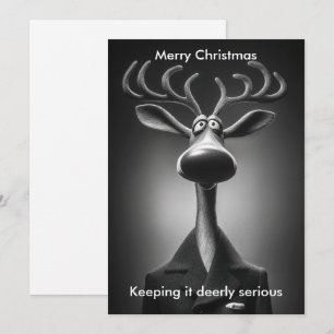 Cartes Pour Fêtes Annuelles Joyeux Noël Humour Renne Vacances de Noël salutati