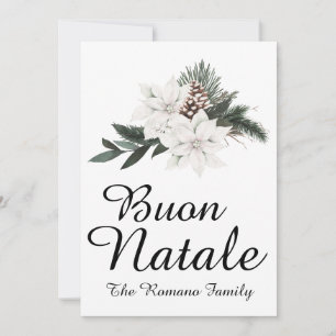 Cartes Pour Fêtes Annuelles Joyeux Noël italien Fleurs de Noël