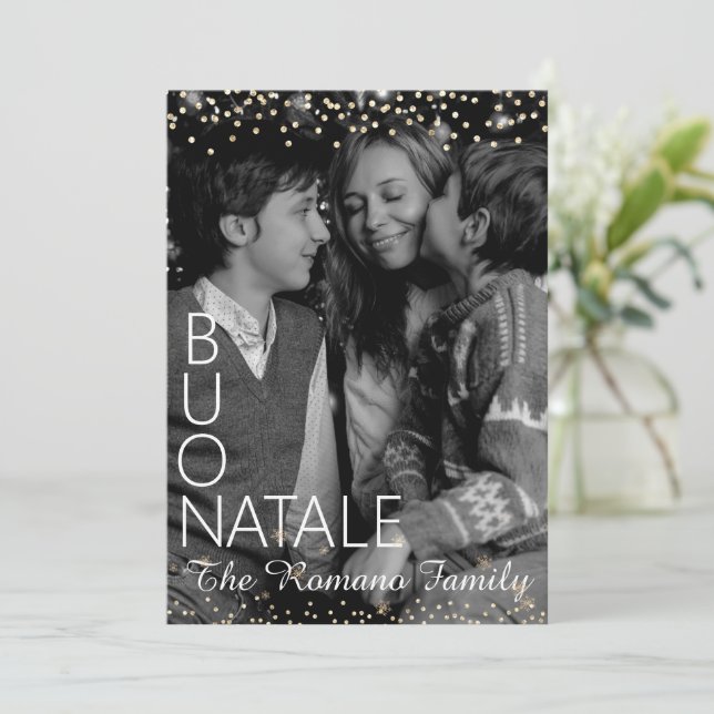 Cartes Pour Fêtes Annuelles Joyeux Noël Italien Joyeux Noël Photo (Debout devant)