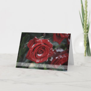 Cartes Pour Fêtes Annuelles Joyeux Noël italien - Joyeux Nouvel An rouge neige