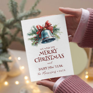 Cartes Pour Fêtes Annuelles Joyeux Noël Je Joyeux Nouvel An Pine Bell