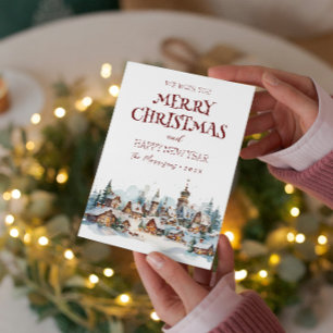 Cartes Pour Fêtes Annuelles Joyeux Noël Je Joyeux Village du Nouvel An