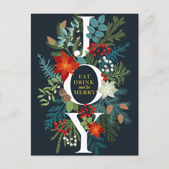 Cartes Pour Fêtes Annuelles Joyeux Noël JOIE Salutation d'entreprise (Devant)