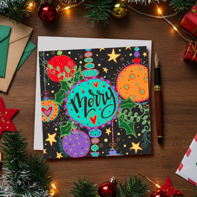 Cartes Pour Fêtes Annuelles Joyeux Noël Jolies Ornements Inspirivité (Créateur téléchargé)