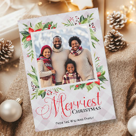 Cartes Pour Fêtes Annuelles Joyeux Noël Joué Script photo de famille