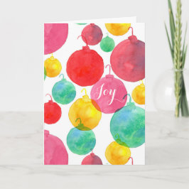 Cartes Pour Fêtes Annuelles Joyeux Noël Joy Aquarelle Ornements