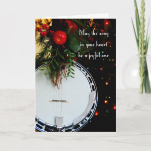 Cartes Pour Fêtes Annuelles Joyeux Noël Joyeuse Chanson de vacances Banjo
