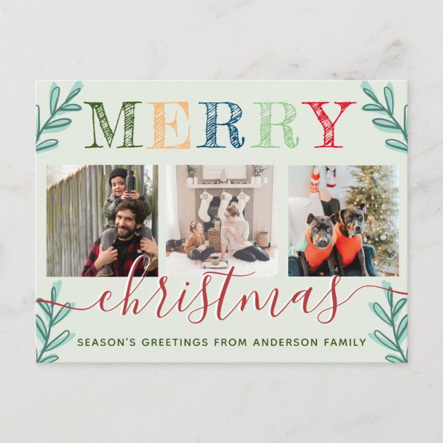 Cartes Pour Fêtes Annuelles Joyeux Noël Joyeuses Fêtes photo (Devant)