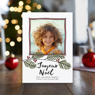 Cartes Pour Fêtes Annuelles Joyeux Noel - Joyeux Noël Photo Pine Branches