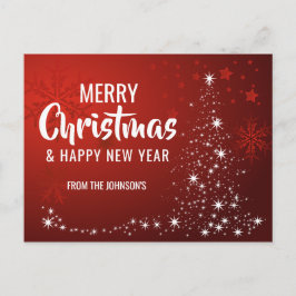 Cartes Pour Fêtes Annuelles Joyeux Noël Joyeux Nouvel An Arbre Blanc Rouge